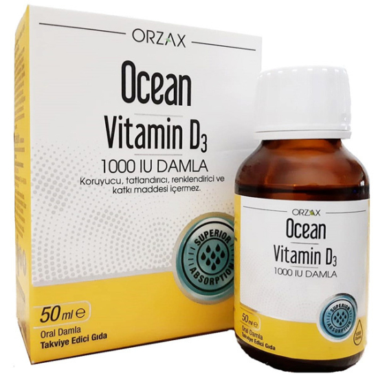 Orzax Ocean Vitamin D3 Damla 1000 IU 50 ML D Vitamini Takviyesi - 2