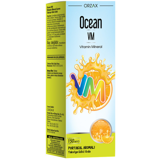 Orzax Ocean Vm Vitamin Mineral Portakal Aromalı Şurup 150 ML - 1