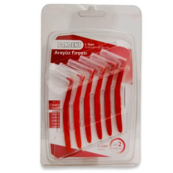 Pakdent Arayüz Fırçası L Tipi 0,5 mm 6 lı Kırmızı - Pakdent