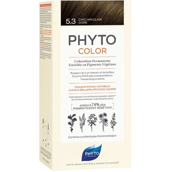 Phyto Phytocolor Bitkisel Saç Boyası 5.3 Açık Kestane Dore - 1