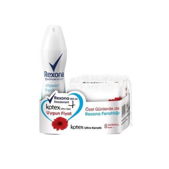 Rexona Sprey Deodorant 150 ml + Kotex Ultra Kanatlı Normal 8li - 1