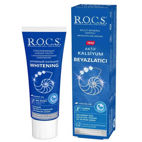 Rocs Aktif Kalsiyum Beyazlatıcı Diş Macunu 75 ml - 1