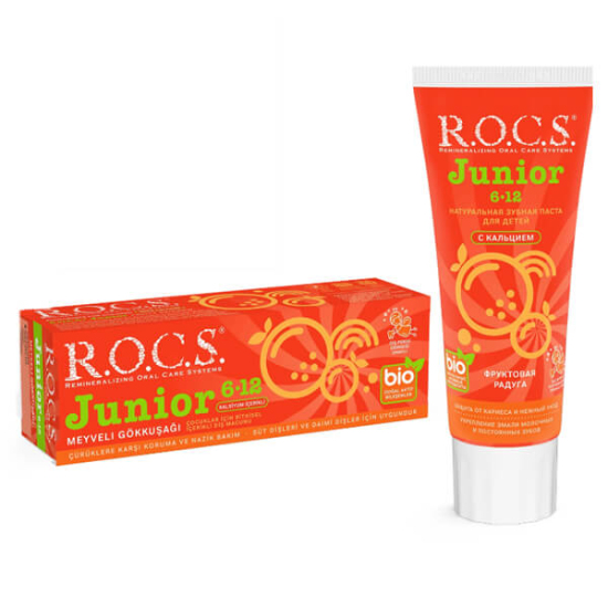 Rocs Junior 6-12 Yaş Diş Macunu Meyveli Gökkuşağı - 1