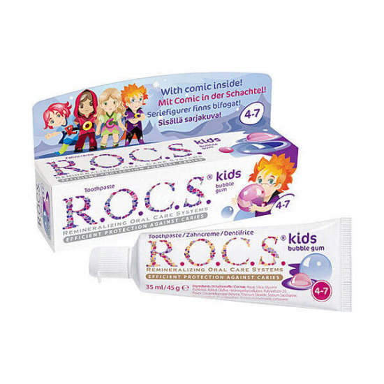 Rocs Kids 4-7 Yaş Diş Macunu Balonlu Sakız Tadında 35 ML - 1