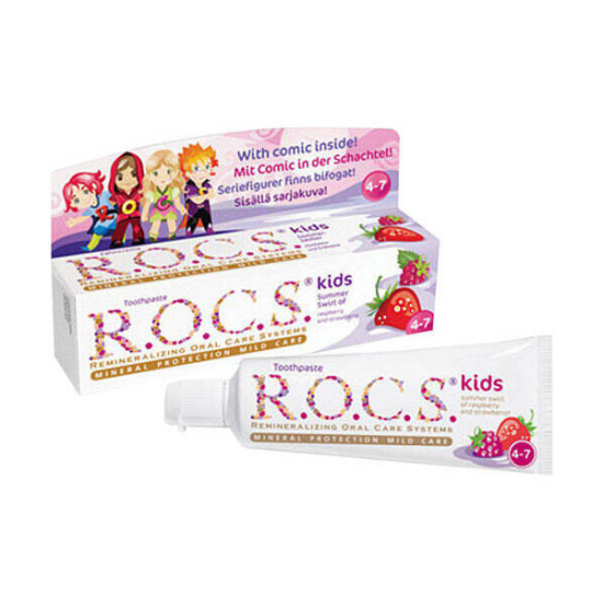 Rocs Kids 4-7 Yaş Diş Macunu Ahududu Çilek Aromalı - 1