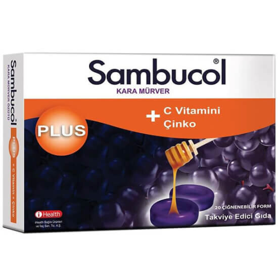Sambucol Plus Kara Mürver Ekstresi 20 Pastil - 1