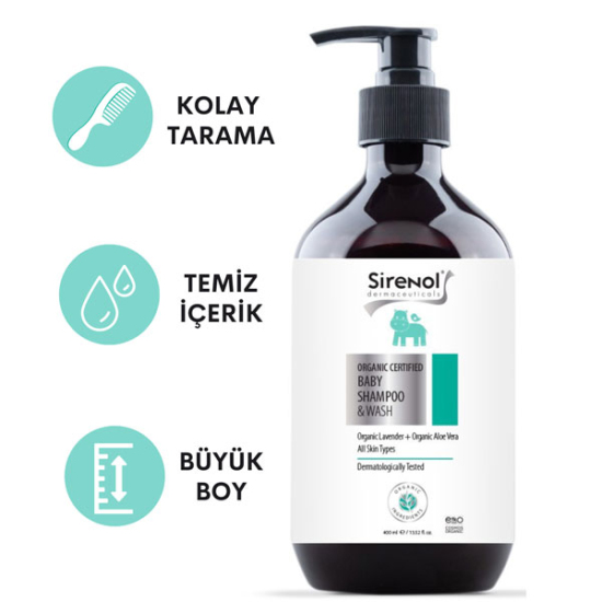 Sirenol Organik Bebek Saç Vücut Şampuanı 400 ML - 2