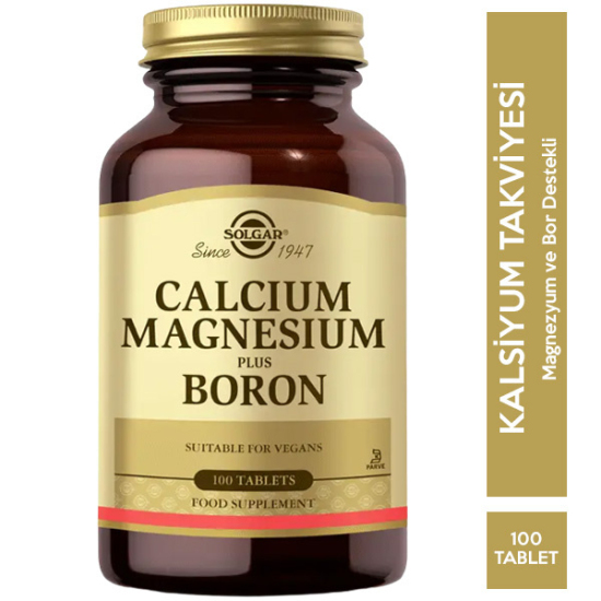 Solgar Calcium Magnesium Plus Boron 100 Tablet Kalsiyum Takviyesi - 1