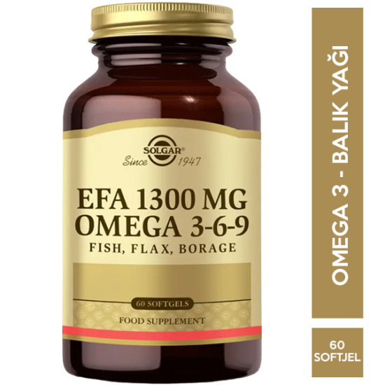 Solgar Omega 3-6-9 Efa 1300 Mg 60 Softjel Balık Yağı Takviyesi - 1