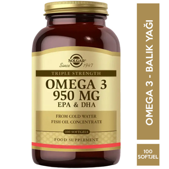 Solgar Omega 3 950 Mg 100 Softjel Balık Yağı Takviyesi - 1
