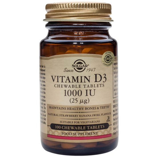 Solgar Vitamin D3 1000 IU 100 Çiğnenebilir Tablet - 1