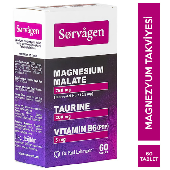 Sorvagen Magnezyum Malat Taurin ve Vitamin B6 60 Tablet - 1