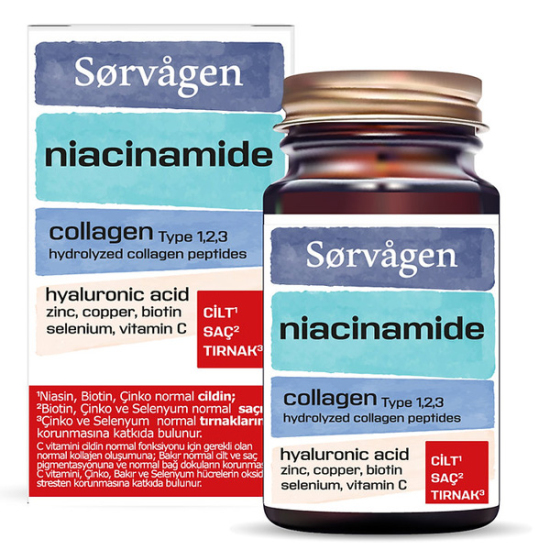 Sorvagen Niacinamide Collagen Kolajen Hyaluronic Acid 60 Tablet - 1