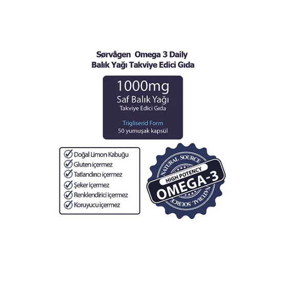 Sorvagen Omega 3 Daily Saf Balık Yağı 50 Kapsül - 3