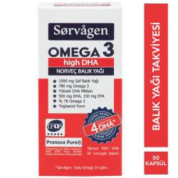 Sorvagen Omega 3 High DHA Norveç Balık Yağı 50 Kapsül - Sorvagen