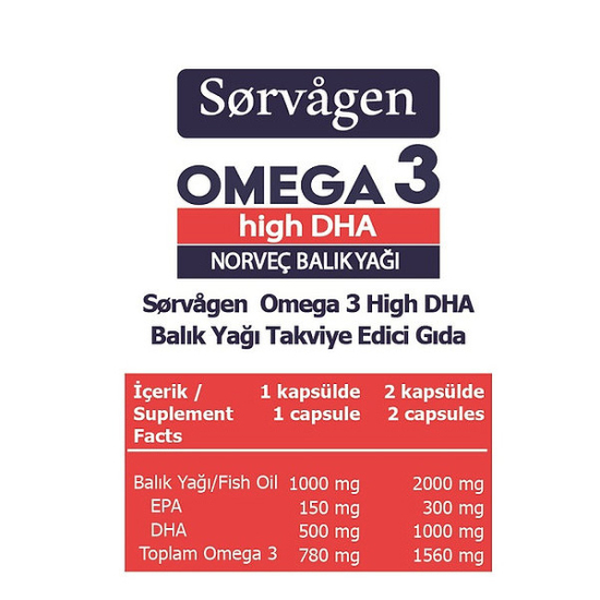 Sorvagen Omega 3 High DHA Norveç Balık Yağı 50 Kapsül - 2