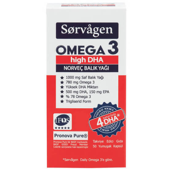 Sorvagen Omega 3 High DHA Norveç Balık Yağı 50 Kapsül - 1