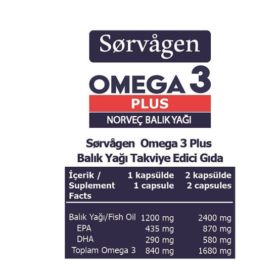 Sorvagen Omega 3 Plus Norveç Balık Yağı 60 Kapsül - 2