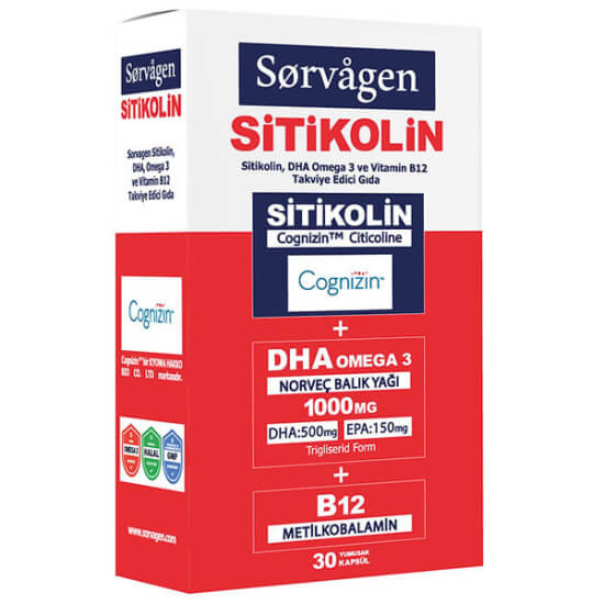 Sorvagen Sitikolin DHA Omega 3 30 Kapsül - 1