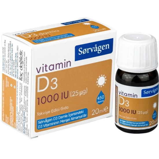Sorvagen Vitamin D3 1000 IU Damla 20 ML - 1