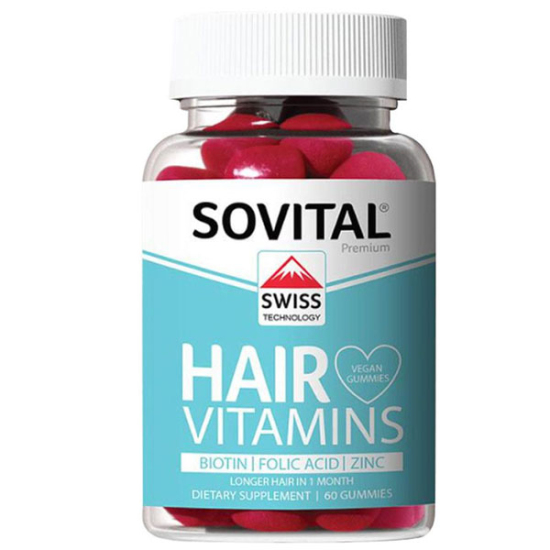 Sovital Hair Vitamin Vegan Gummy Saç Vitamini 60 Adet - 1