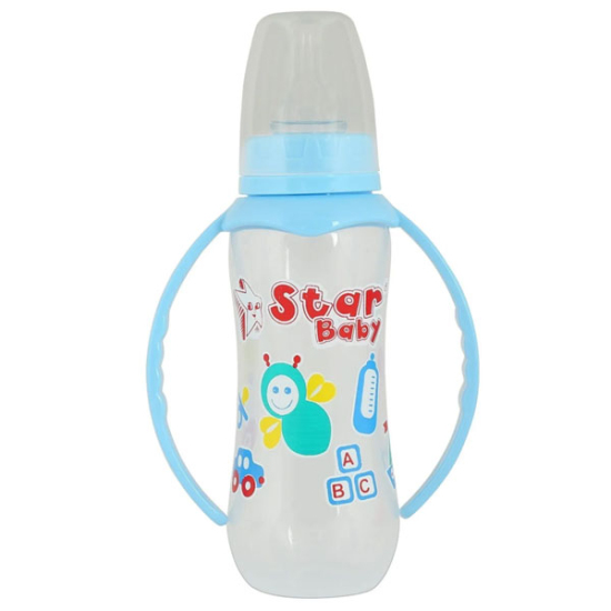 Star Baby Kulplu Cam Desenli Biberon 250 ml - 1