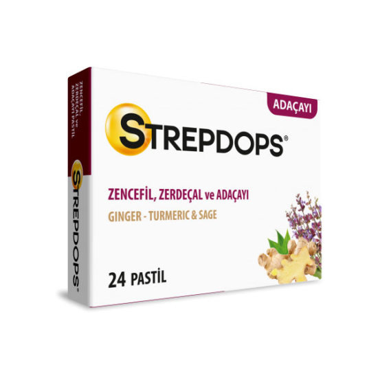 Strep Dops Zencefil Zerdeçal Adaçayı 24 Pastil - 1