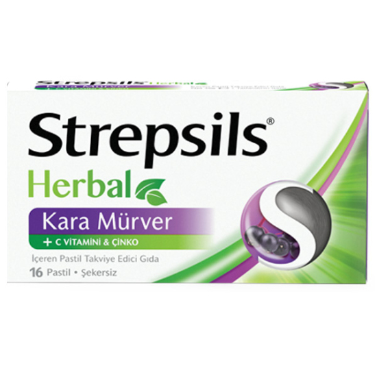 Strepsils Herbal Kara Mürver Aromalı 16 Pastil - 1