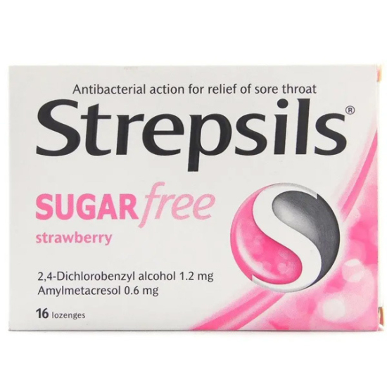 Strepsils Şekersiz Çilek Aromalı 16 Pastil - 1
