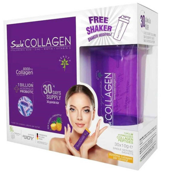 Suda Collagen Probiotic Pineapple 10 gr x 30 Saşe + Shaker Hediyeli - 1