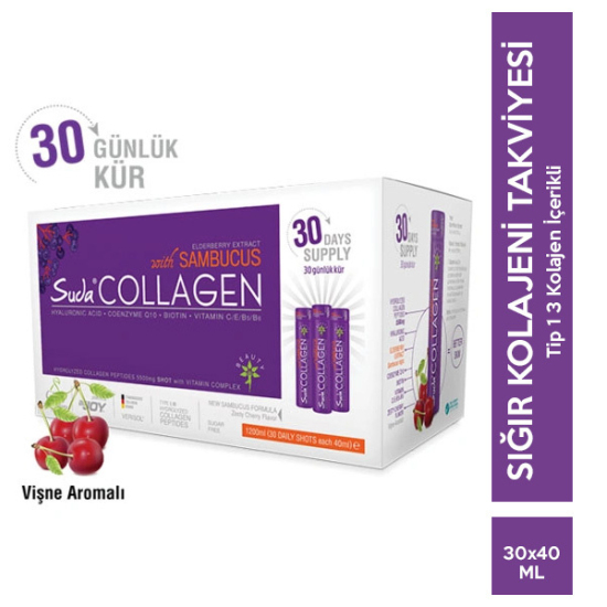 Suda Collagen Sambucus Vişne 40 ml x 30 Shots - 1