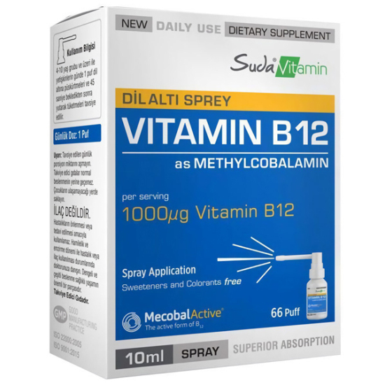 Suda Vitamin B12 Dil Altı Spreyi 10 ML - 1