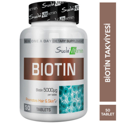 Suda Vitamin Biotin 5000 mcg 50 Tablet - Suda Vitamin