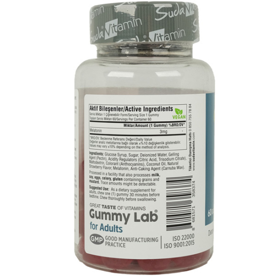 Suda Vitamin Gummy Lab Melatonin For Adults 60 Gummies - 2