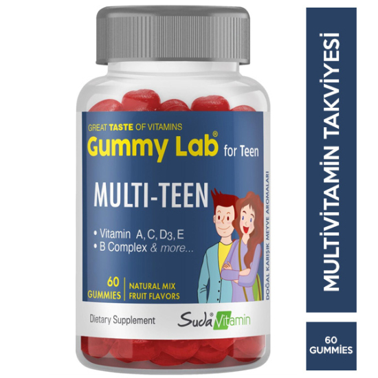 Suda Vitamin Gummy Lab Multi Teen Karışık Aromalı 60 Gummies - 1