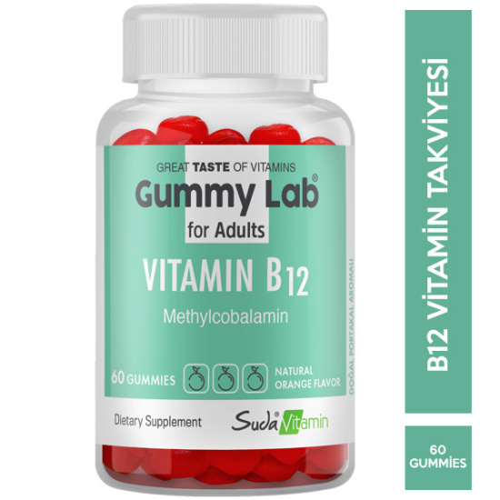 Suda Vitamin Gummy Lab Vitamin B12 For Adults Portakal Aromalı 60 Gummies - 1