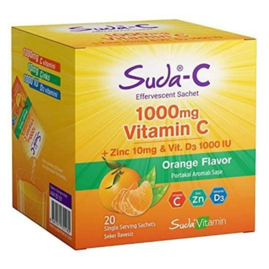 Suda Vitamin Suda C 1000 Mg Vitamin C Zinc Vitamin D3 20 Saşe - 1
