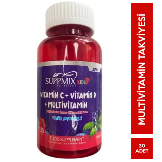Suppmix Vitamin C D Multivitamin Çiğnenebilir Form 30 Gummies - 1