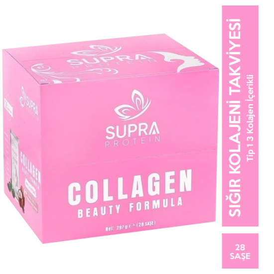 Supra Protein Collagen Beauty Formula 28 Saşe Hindistan Cevizi Aromalı - 1