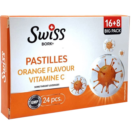 Swiss Bork Energy Portakal Aromalı C Vitaminli 24 Pastil - 1