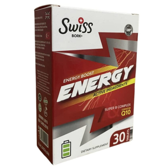 Swiss Bork Energy Q10 Gingeng K2 Folat 30 Tablet - 1