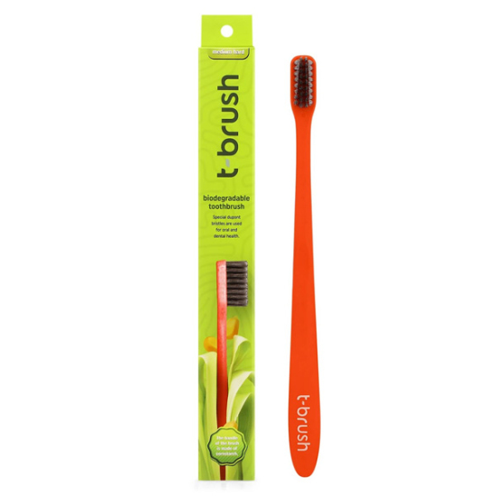 T Brush Bioçözünür Diş Fırçası Orta Sert - Kırmızı - 1