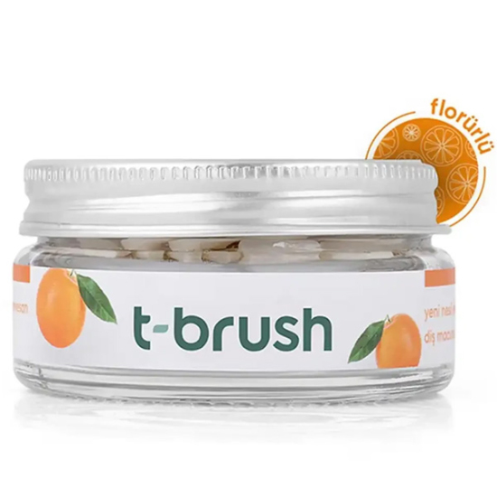 T Brush Portakal Aromalı Florürlü Diş Macunu 90 Tablet - 1