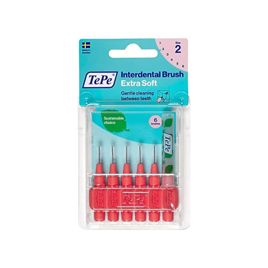 Tepe Blister Extra Soft Arayüz Fırçası 0.5 mm Kırmızı 6'lı - 1