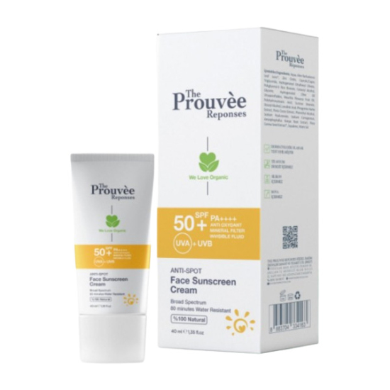 The Prouvee Reponses %100 Doğal Leke Karşıtı Yüz Güneş Kremi SPF 50 40 ml - 1