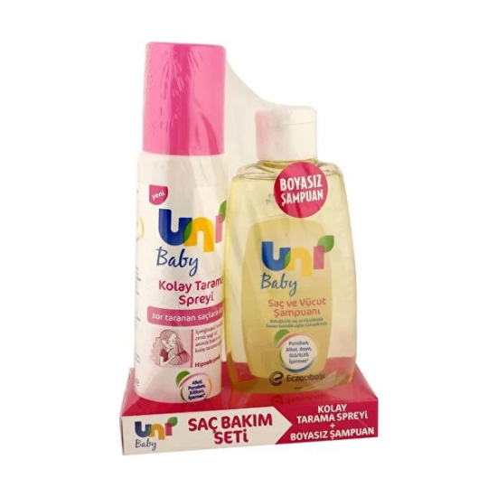 Uni Baby Kolay Tarama Spreyi 200 ml + Uni Baby Saç ve Vücut Şampuanı 200 ml - 1