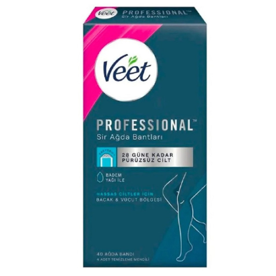 Veet Professional Bacak ve Vücut Bölgesi Sir Ağda Bandı 40 lı - 1