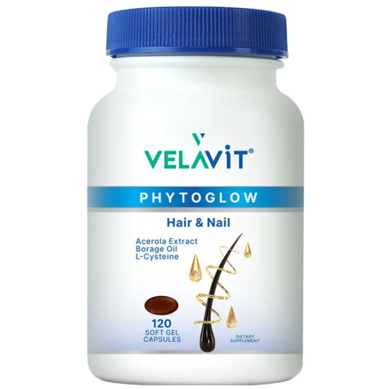 Velavit Phytoglow Hair Nail 120 Soft Gel Capsules - 1