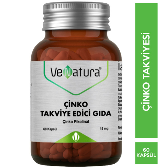 Venatura Çinko Pikolinat 60 Kapsül Çinko İçeren Gıda Takviyesi - 1