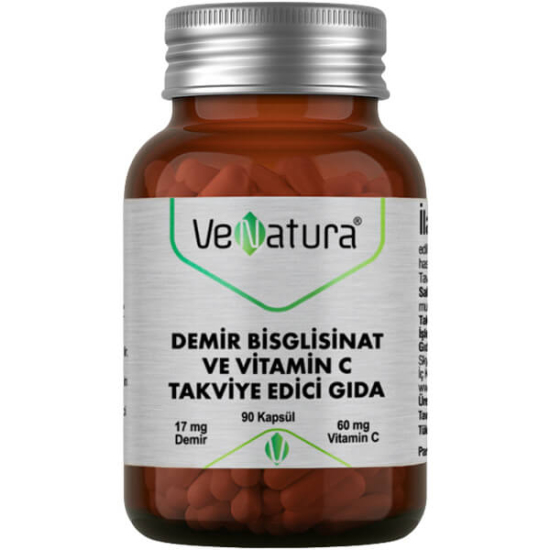 Venatura Demir Bisglisinat ve Vitamin C 90 Kapsül - 1